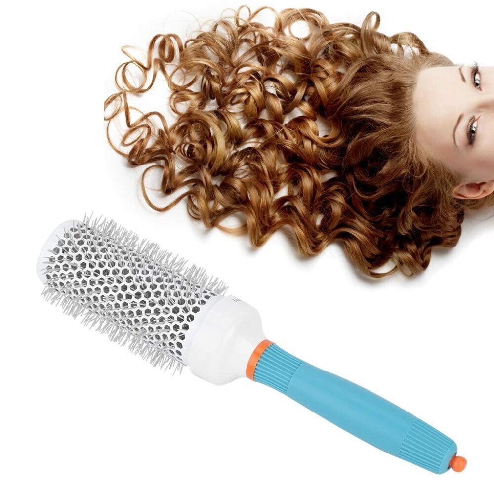 Round Hair Brush with Moroccan Oil Aluminum Tube Roller Hairstyling Tool